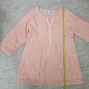 Peach Embroidered Tunic Top